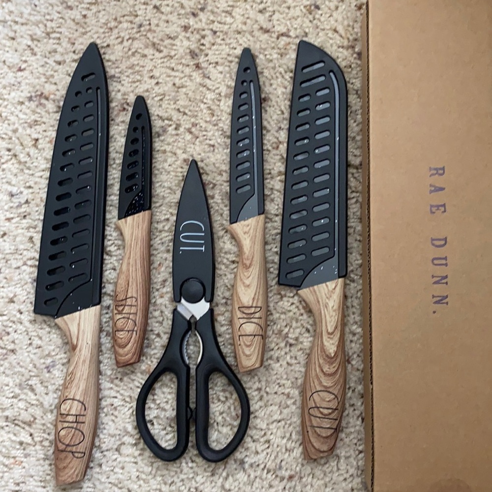 Rae Dunn scissors and knives set 10 piece-BLM